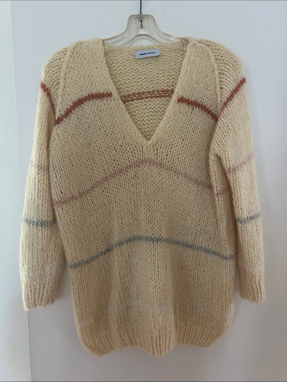 Maiami Butter Yellow Striped Cashmere Sweater